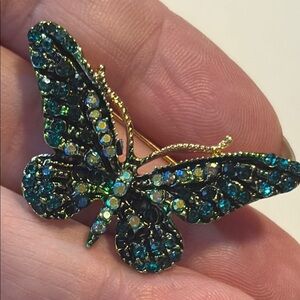 Elegant Green Butterfly Brooch